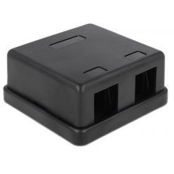 DeLock Keystone Surface Mounted Box 2 Port black