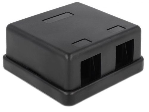 DeLock Keystone Surface Mounted Box 2 Port black