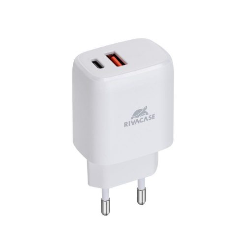 RivaCase PS4192 W00 Wall Charger 20W PD/QC 3.0/ 1 USB-C and USB-A White