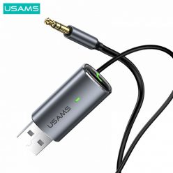   Usams US-SJ504 Aluminum Alloy Car Wireless Audio Receiver Bluetooth 5.0 USB Adapter Silver