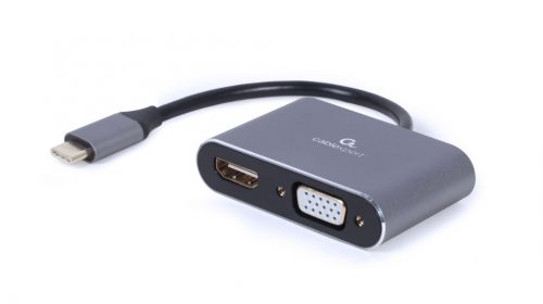 Gembird A-USB3C-HDMIVGA-01 USB Type-C to HDMI + VGA Display adapter Space Grey