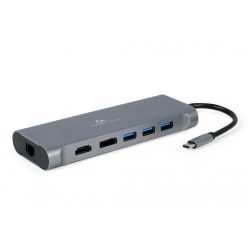   Gembird A-CM-COMBO8-01 USB Type-C 8-in-1 Multi-Port Adapter Space Grey