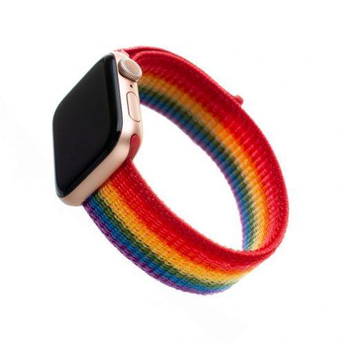 FIXED Nylon szíj Apple Watch 42/44/45mm, rainbow