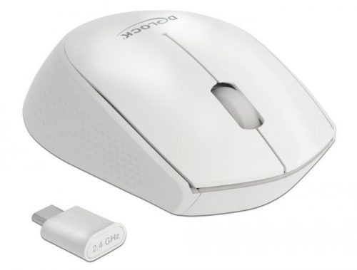 DeLock Optical 3-button USB Type-C 2,4GHz Wireless Mini Mouse White