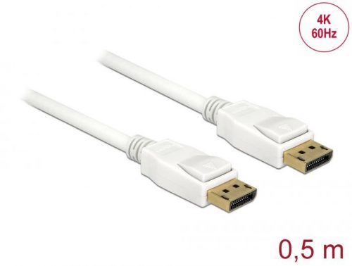 DeLock DisplayPort 1.2 male > DisplayPort male 4K 60 Hz 0,5m Cable White