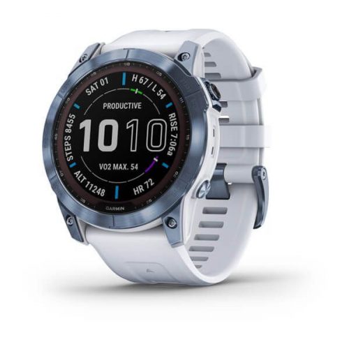 Garmin fenix 7X Sapphire Solar Blue with Whitestone Band