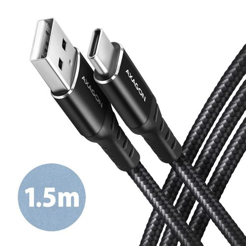 AXAGON BUCM-AM15AB HQ USB-C <> USB-A Cabel 1,5m Black