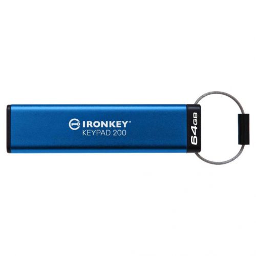 Kingston 64GB IronKey Keypad 200 USB3.2 Blue