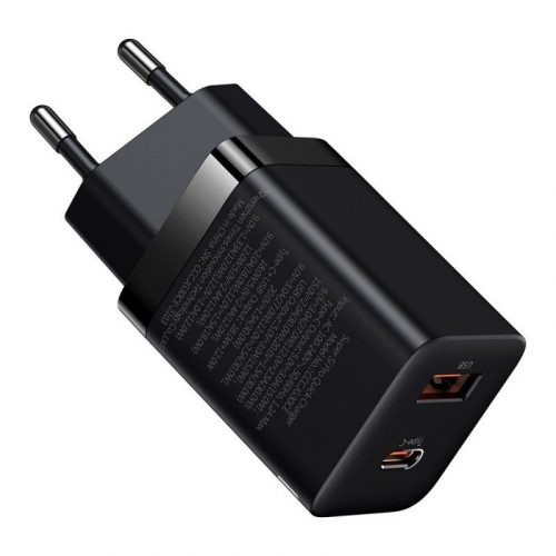 Baseus Super Si Pro Quick Charger USB + USB-C 30W Black