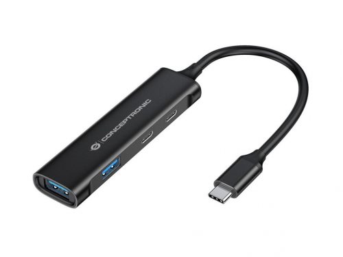 Conceptronic  4-Port USB-C HUB Black