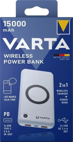 Varta Wireless 15000mAh PowerBank White