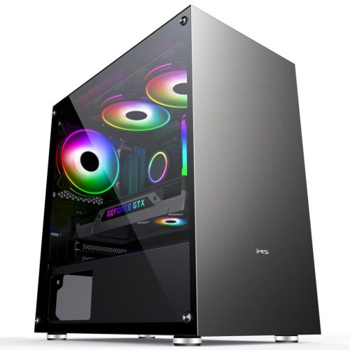 MS Fighter S300 Gaming Tempered Glass Window Grey