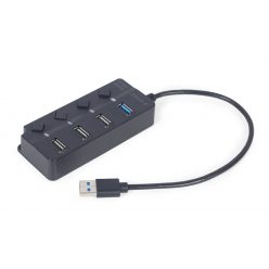   Gembird UHB-U3P1U2P3P-01 4-portos 1xUSB3.1 + 3xUSB2.0 HUB Black