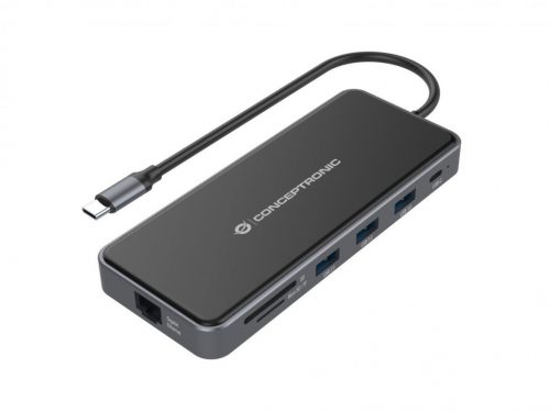 Conceptronic  DONN15G 12-in-1 USB 3.2 Gen 1 Docking Station Grey