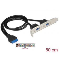   DeLock Slot bracket 1 x 19 pin USB 3.0 pin header female internal > 2x USB 3.0 Type-A female external