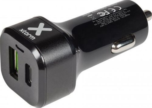 Xtorm AU015U Power Car-Plug USBC 27W PD+USB QC 3.0 ports Black