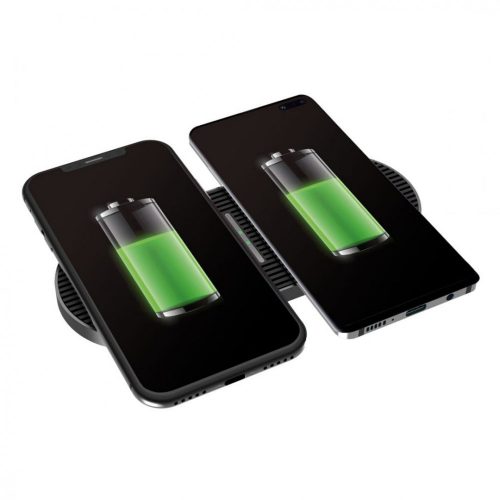 Platinet PWCDB QI Wireless Charger Duo 2x10W Type-C Black