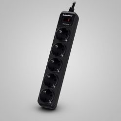   CyberPower B0520SC0-DE Túlfeszültségvédő Kapcsolóval 5DIN 1,8m Black