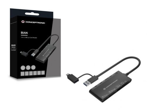 Conceptronic  BIAN03B 7-in-1 USB 3.0 Card Reader Black