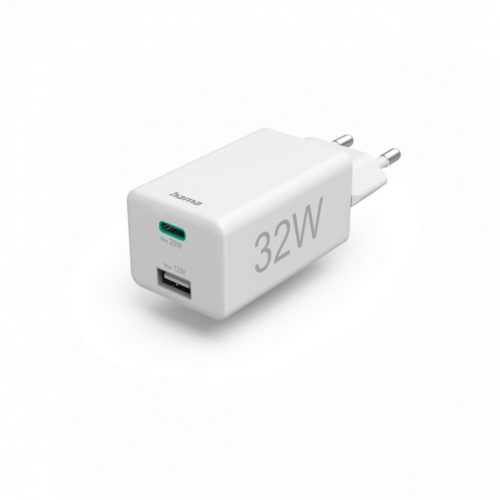 Hama Univerzális Hálózati Töltő USB & TYPE-C "PD" QC" 32W White