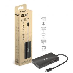   Club3D USB Gen2 Type-C to Dual DisplayPort 4k60Hz 7-in-1 Portable Dock