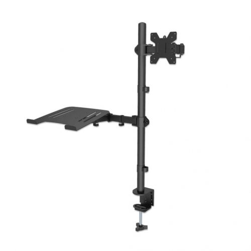 Manhattan Desktop Combo Mount with Monitor Arm and Laptop Stand 13"-32" Black