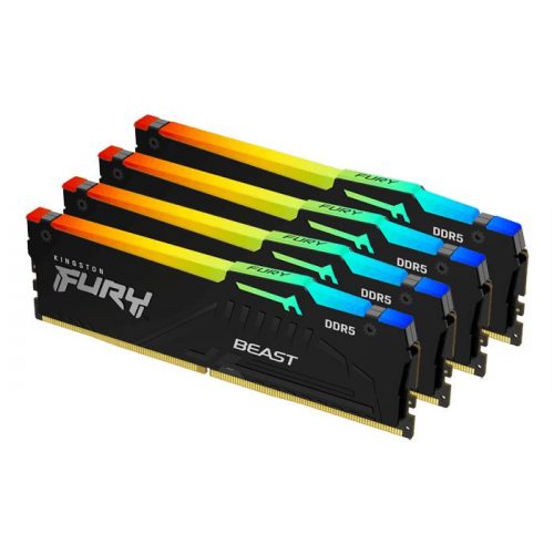 Kingston 64GB DDR5 5200MHz Kit(4x16GB) Fury Beast RGB Black