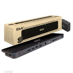   Club3D USB Gen1 Type-C Triple Display DP1.4 Alt mode Smart PD3.0 Charging Dock with 100 Watt Power Supply