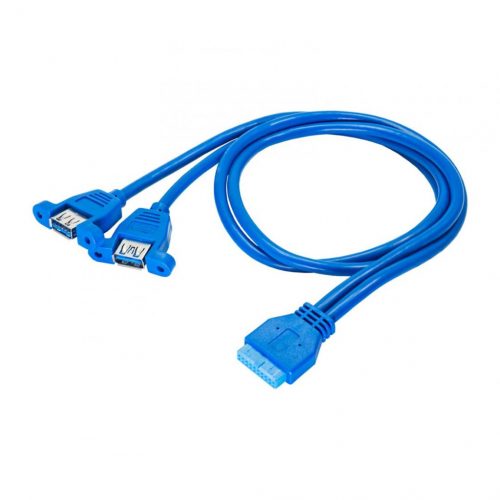 Akyga AK-CA-62 Adapter goldpin ATX / 2xUSB 3.0 cable 0,6m Blue