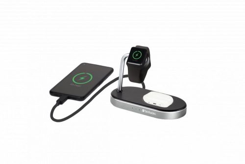 Verbatim 3-in-1 Charging Stand Wired and Wireless Charging for your Apple watch and iPhone