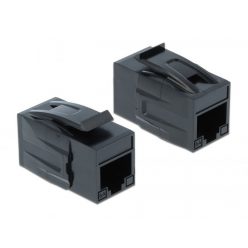   DeLock Keystone Module RJ45 jack > RJ45 jack Cat.6A UTP Black