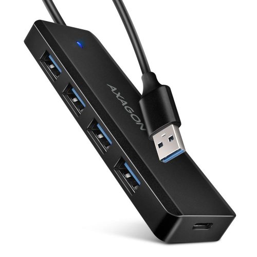 AXAGON HUE-C1A USB-A 5GBPS TRAVEL HUB Black