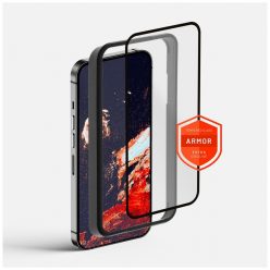   FIXED Armor teljes kijelzőt fedő 2,5D edzett üvegfólia applikátorral Apple iPhone 12/12 Pro, fekete