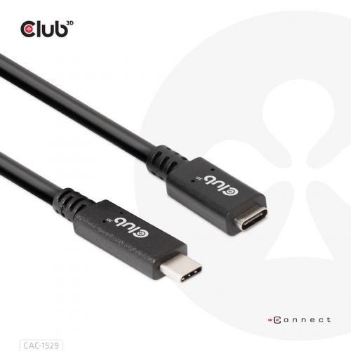 Club3D USB Gen1 Type-C Extension cable 2m Black