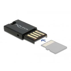 DeLock USB 2.0 Card Reader for Micro SD memory cards Black