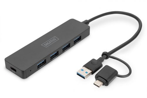 Digitus USB 3.0 Hub 4-Port Slim Line Black