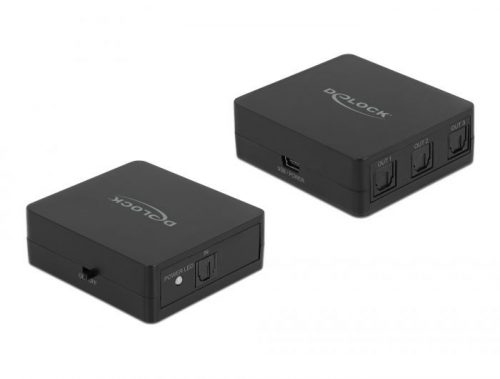 DeLock S/PDIF TOSLINK Switch 1 In 3 Out with USB Powered