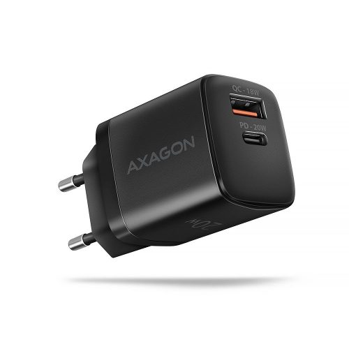 AXAGON ACU-PQ20 PD3.0 & QC4+ Dual Outputs Wall Charger 20W Black