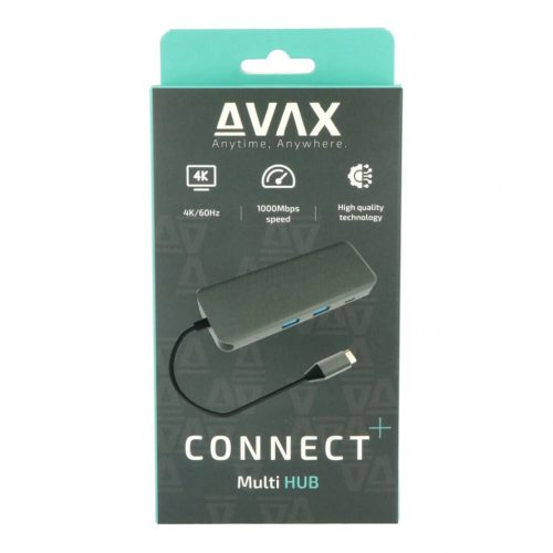 Avax HB612 CONNECT+ 8in1 Multi HUB Black