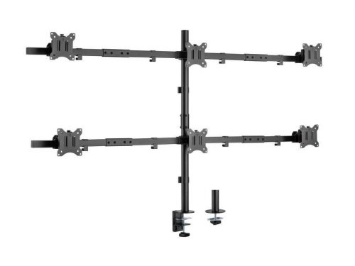 EQuip 17"-32" Articulating 6 Monitor Desk Mount Bracket Black