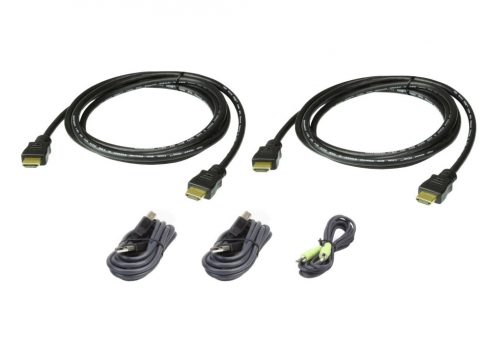 ATEN 2L-7D02UHX5 USB HDMI Dual Display Secure KVM Cable Kit 1,8m Black