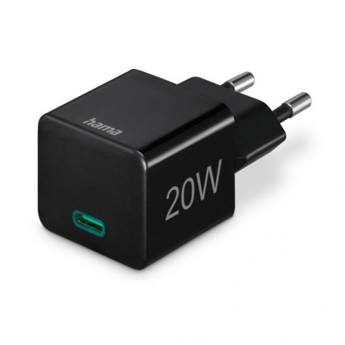 Hama USB-C PD/Qualcomm Super-Mini-Charger 20W Black