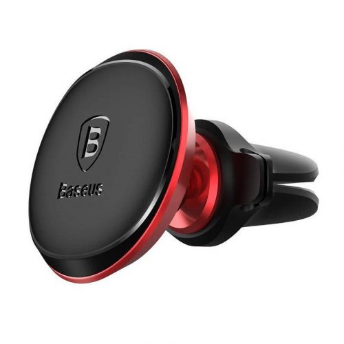 Baseus Magnetic Air Vent Car Mount Holder with cable clip Black/Red