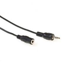   ACT Audio connection cable 1x 3,5 mmm jack male to 1x 3.5mm stereo jack female 5m Black