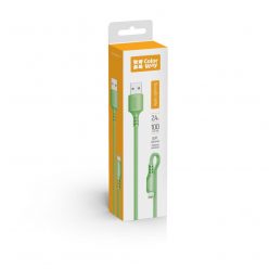   ColorWay USB to Apple Lightning (soft silicone) 2.4A 1m Green