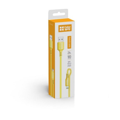 ColorWay USB to Apple Lightning (soft silicone) 2.4A 1m Yellow