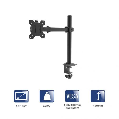 Akyga AK-MB-01 Single Monitor Arm Desk Mount 10kg VESA 75x75mm / 100x100mm 15-32"