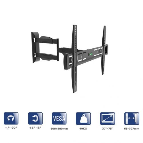 Akyga AK-MB-11 TV Wall Mount Full Motion Bracket +/-90° 40kg VESA 600x400mm 37-75"