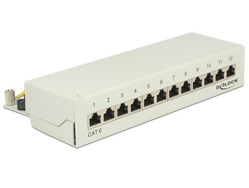 DeLock Desktop Patch Panel 12 Port Cat.6 Grey