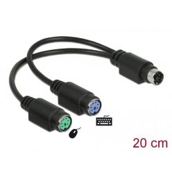 DeLock Splitter cable PS/2 1x male > 2x female 20cm Black